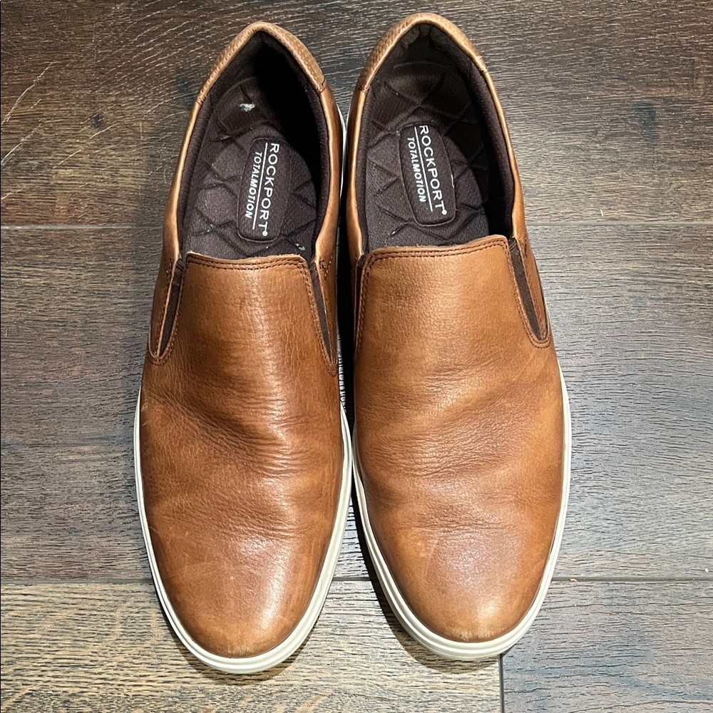 Rockport Men's Tan Leather Slip-Ons